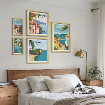 Set di quadri incorniciati con paesaggi di città europee