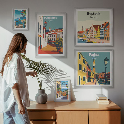Set di quadri incorniciati Architettura e vedute di città europee