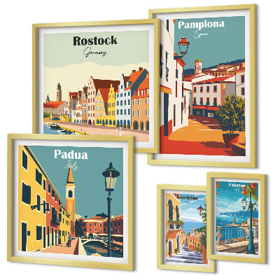 Set di quadri incorniciati Architettura e vedute di città europee