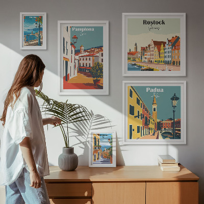 Set di quadri incorniciati Architettura e vedute di città europee