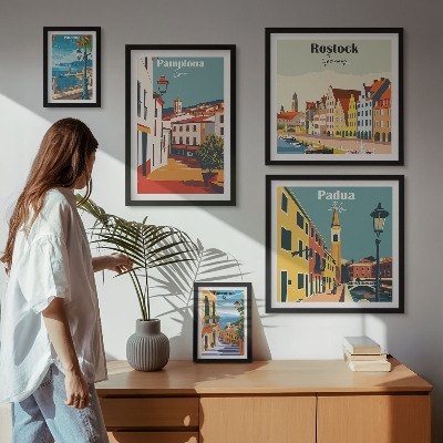 Set di quadri incorniciati Architettura e vedute di città europee