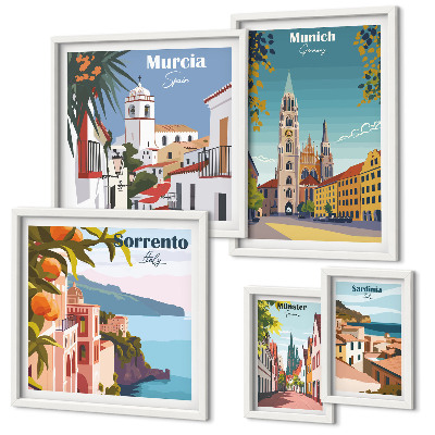 Polittico con cornice architettura delle città europee