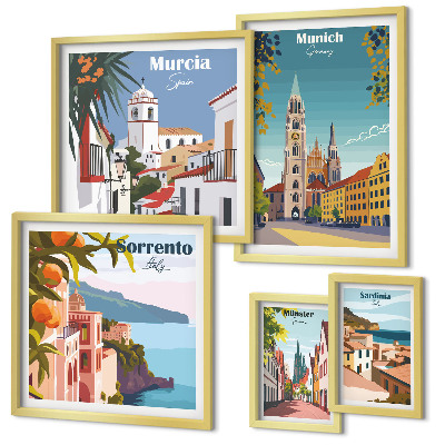 Polittico con cornice architettura delle città europee