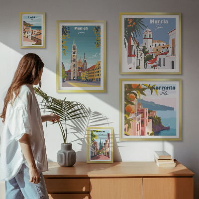 Polittico con cornice architettura delle città europee