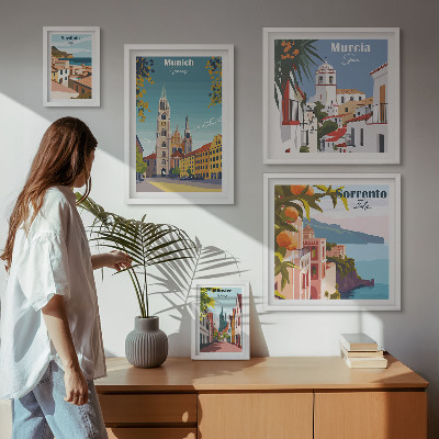 Polittico con cornice architettura delle città europee