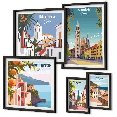 Polittico con cornice architettura delle città europee