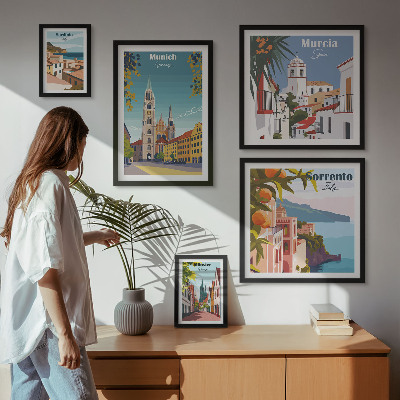 Polittico con cornice architettura delle città europee
