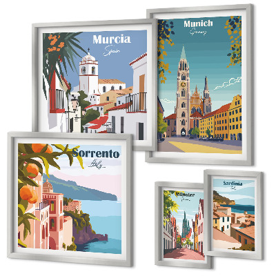 Polittico con cornice architettura delle città europee