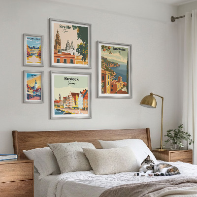 Set di 5 quadri Paesaggi delle città europee