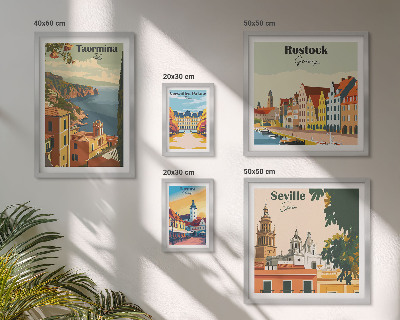 Set di 5 quadri Paesaggi delle città europee