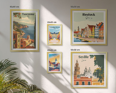 Set di 5 quadri Paesaggi delle città europee