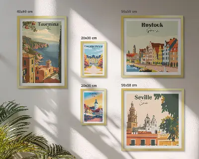 Paesaggi delle città europee set di 5 quadri
