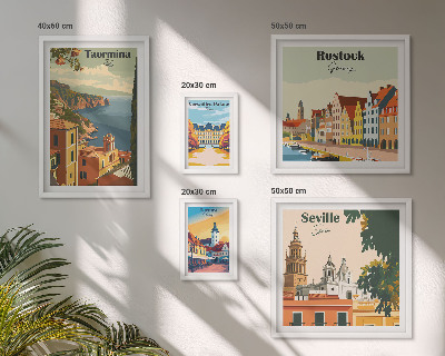 Set di 5 quadri Paesaggi delle città europee