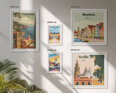 Paesaggi delle città europee set di 5 quadri