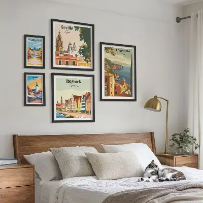 Paesaggi delle città europee set di 5 quadri