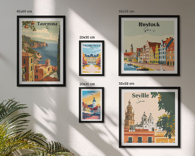 Set di 5 quadri Paesaggi delle città europee