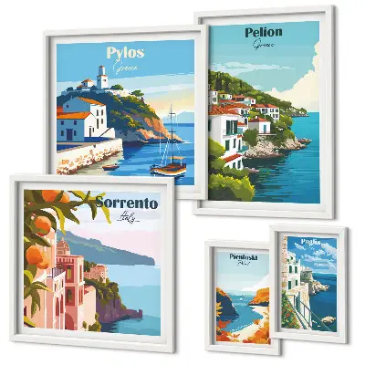 Paesaggi delle isole greche set di 5 quadri