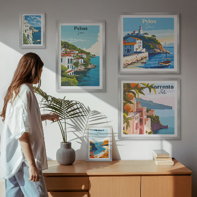 Set di 5 quadri Paesaggi delle isole greche