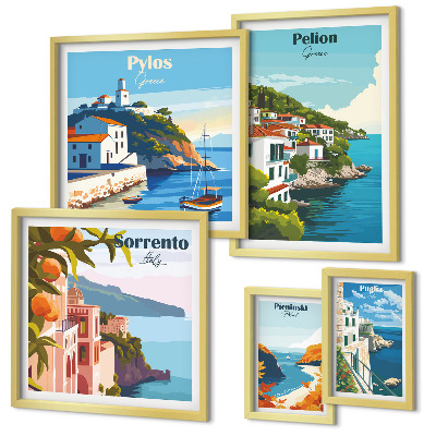 Set di 5 quadri Paesaggi delle isole greche