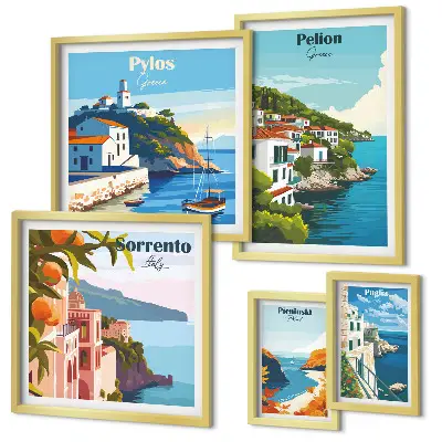 Paesaggi delle isole greche set di 5 quadri