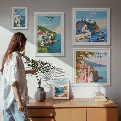 Set di 5 quadri Paesaggi delle isole greche