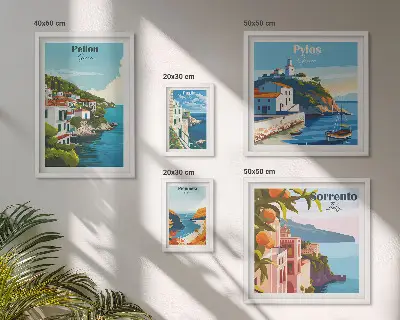Paesaggi delle isole greche set di 5 quadri