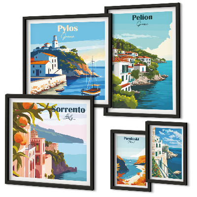 Set di 5 quadri Paesaggi delle isole greche