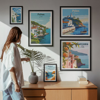 Set di 5 quadri Paesaggi delle isole greche