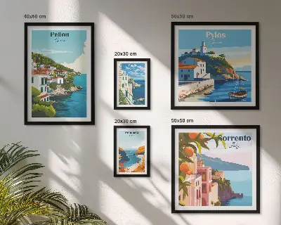 Paesaggi delle isole greche set di 5 quadri