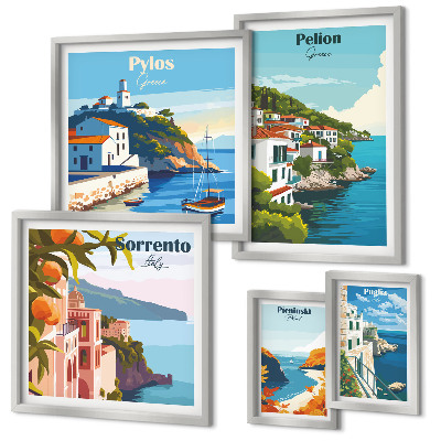 Set di 5 quadri Paesaggi delle isole greche