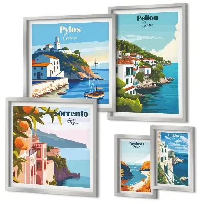 Paesaggi delle isole greche set di 5 quadri
