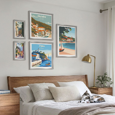 Set di quadri incorniciati Paesaggi delle città costiere