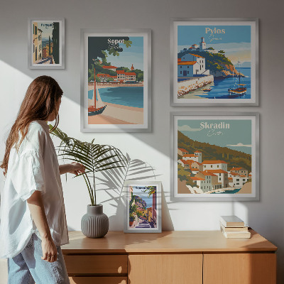 Set di quadri incorniciati Paesaggi delle città costiere