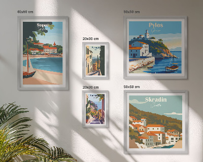 Set di quadri incorniciati Paesaggi delle città costiere