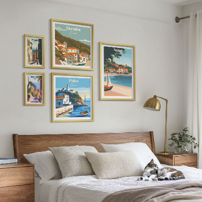 Set di quadri incorniciati Paesaggi delle città costiere
