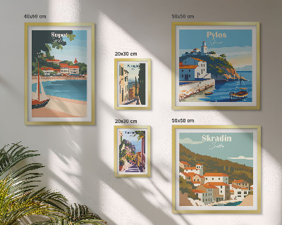 Set di quadri incorniciati Paesaggi delle città costiere