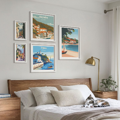 Set di quadri incorniciati Paesaggi delle città costiere