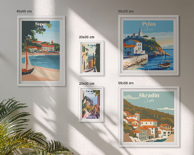 Set di quadri incorniciati Paesaggi delle città costiere