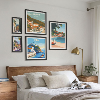 Set di quadri incorniciati Paesaggi delle città costiere