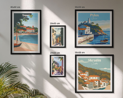 Set di quadri incorniciati Paesaggi delle città costiere