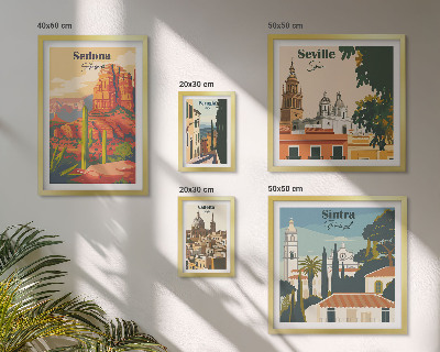 Polittico con cornice Paesaggi turistici del mondo