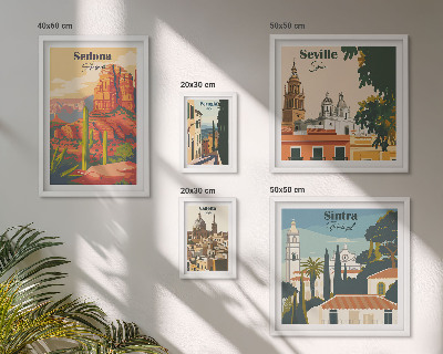 Polittico con cornice Paesaggi turistici del mondo
