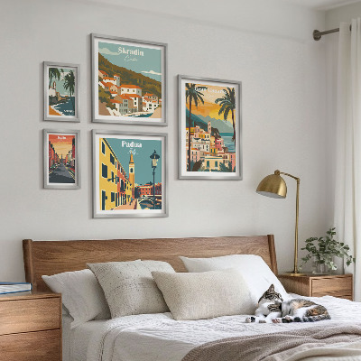 Set di 5 quadri Paesaggi delle città europee