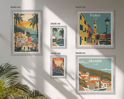Set di 5 quadri Paesaggi delle città europee
