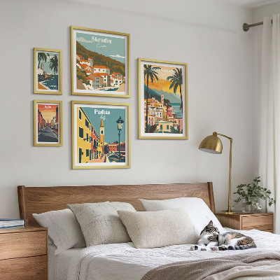 Set di 5 quadri Paesaggi delle città europee