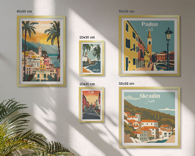 Set di 5 quadri Paesaggi delle città europee