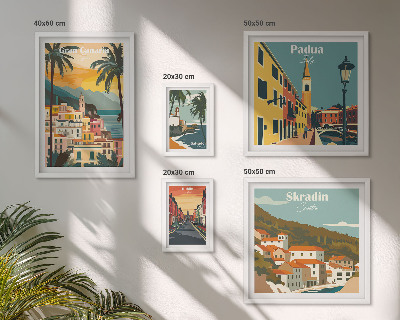 Set di 5 quadri Paesaggi delle città europee