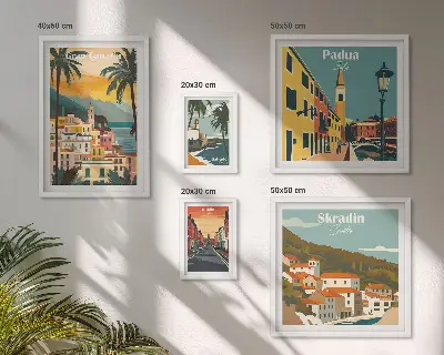 Paesaggi delle città europee set da 5 quadri