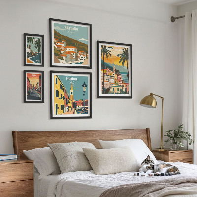 Set di 5 quadri Paesaggi delle città europee