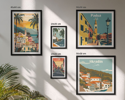 Set di 5 quadri Paesaggi delle città europee